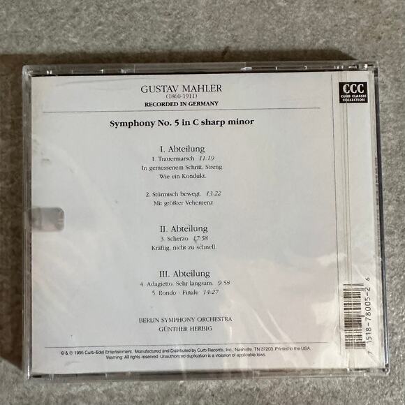 NEW Mahler Symphony No. 5 CD Sealed CCC - Picture 2 of 2
